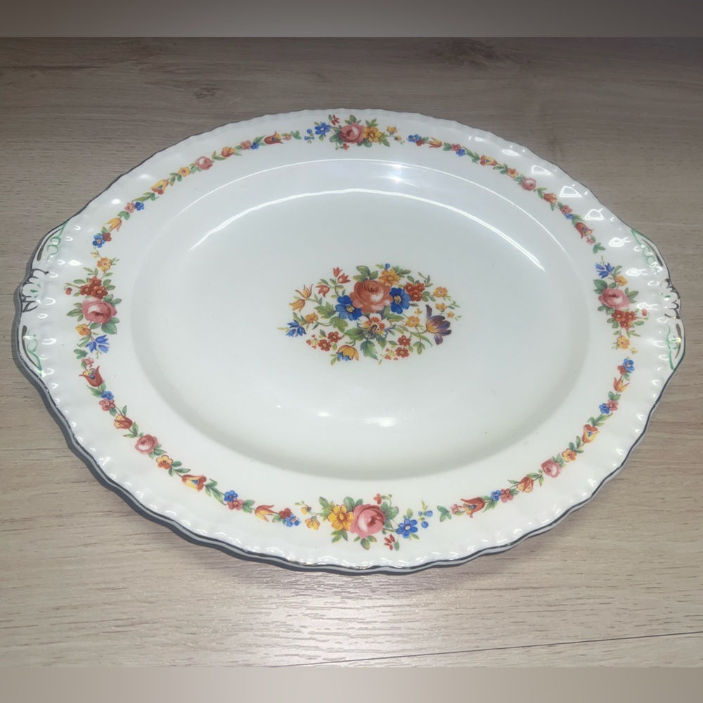Vintage Grindley “Cream Petal” Floral Oval Serving Platter – England